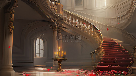 罗马圆舞曲背景图片_复古的欧式室内旋转楼梯20