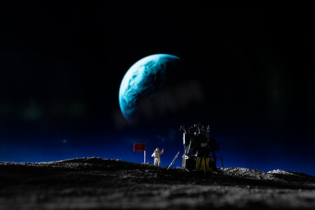 宇航员看向地球