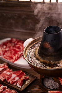 中华美食（火锅）摄影照片_涮羊肉