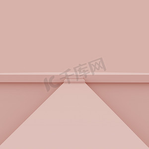3D尘土飞扬的粉红舞台场景最小工作室背景。摘要三维几何形体图解绘制.展示化妆品时尚产品.自然单色色调.