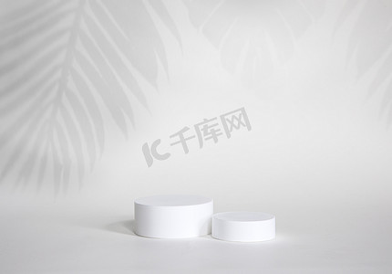 产品背景为白色底色及叶影.罐子的白色讲台