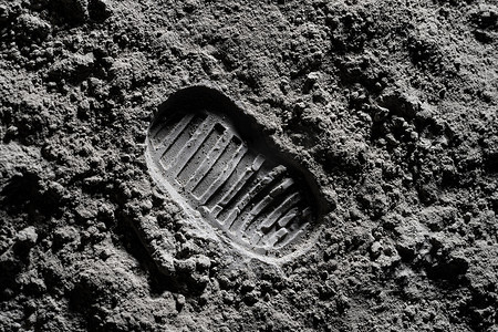 伟大的冒险摄影照片_月球上的足迹