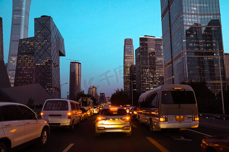 夜晚的北京国贸CBD