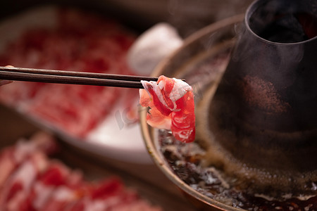 筷子摄影照片_涮羊肉