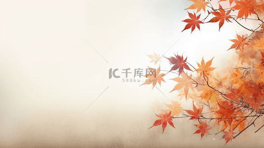 黄秋季树叶背景图片_秋季自然枫叶简约纹理背景10