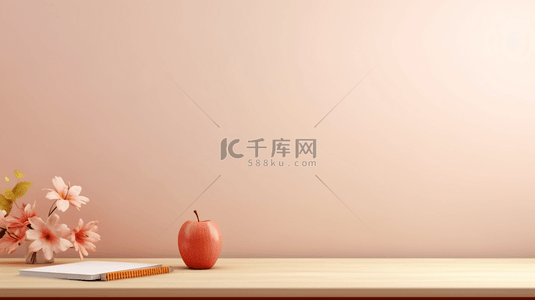 开学季苹果背景图片_小清新开学季苹果书本背景图18