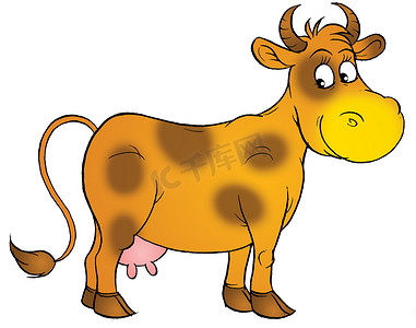 橙色奶牛有褐色斑点