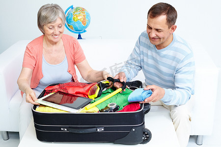 高级对幸福的夫妇装箱手提箱 