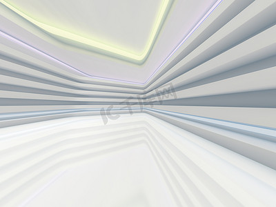 抽象现代建筑空旷的开放空间背景.3D