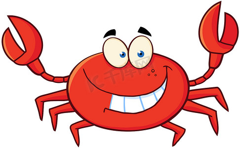 螃蟹卡通吉祥物形象