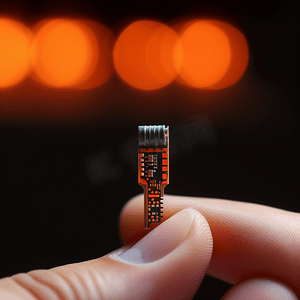 人类指尖上的硅微芯片