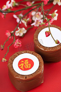 served摄影照片_Chinese New Year Cake (with Chinese character 