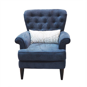 孤立的枕头蓝色椅子