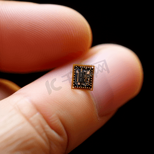 人类指尖上的硅微芯片
