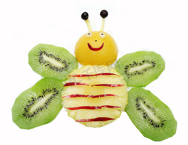 创意的水果子甜点蜜蜂窗体