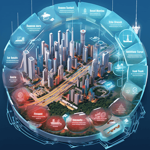 中国香港5G互联网智慧城市高速发展概念图