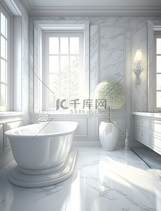 浴室背景图片_优雅的大理石浴室家居背景6