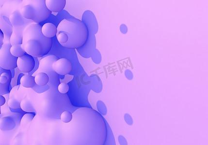 带粉色和蓝色液滴的蒸汽波型文摘背景