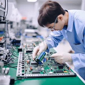 PCB制造高新技术工厂QC实验室对电路板上SMT印刷元件的质量控制和组装