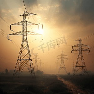 沙尘暴天气下的高压电塔电缆供电设施