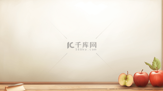 书本数字艺术背景图片_小清新开学季苹果书本背景图11