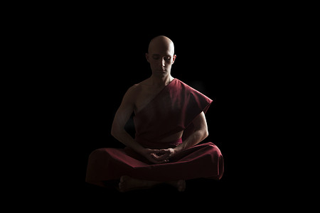 僧侣摄影照片_佛教和尚的冥想的姿势