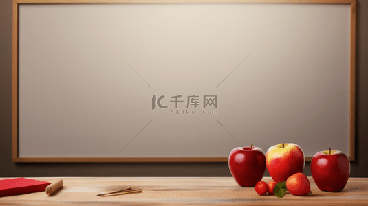 开学季背景图背景图片_小清新开学季苹果书本背景图10