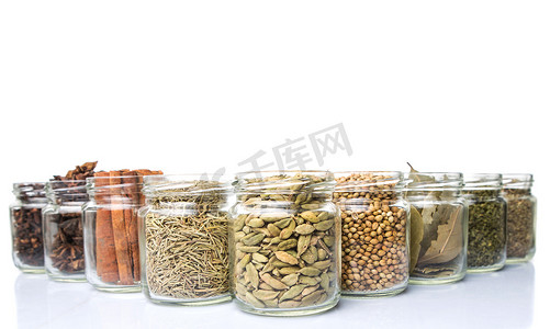 Herbs And Spices In Mason Jars