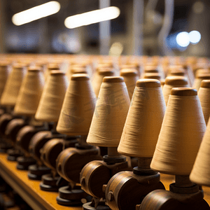 筒子摄影照片_现代纺织工厂生产线纺织机9