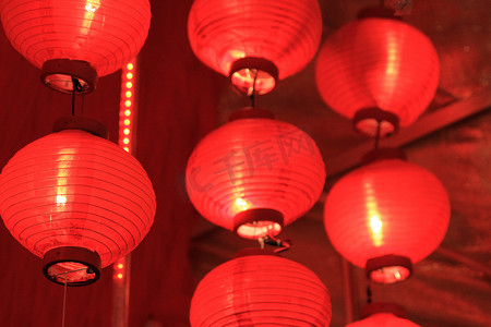 中国农历新年的传统红灯笼