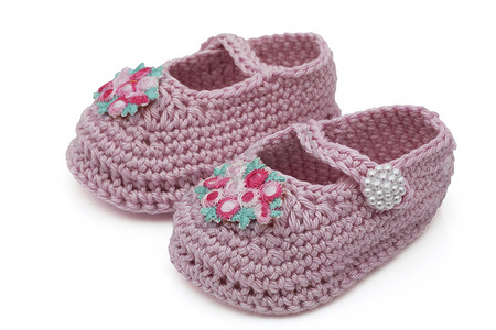粉红色手工婴儿鞋