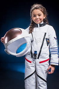 Little girl in space suit 