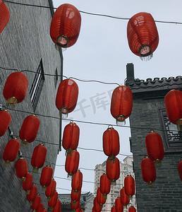 中国新年，灯笼，红灯笼，农历传统装饰，背景，中国