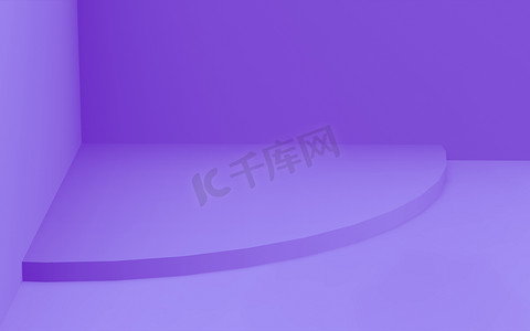 紫色3d几何摄影照片_3D紫色圆柱形讲台最小工作室背景。摘要三维几何形体图解绘制.化妆品香水时尚产品的展示.