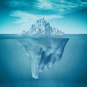 主图透明标签摄影照片_冰山的水下的看法 