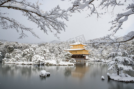 2017摄影照片_禅寺金阁寺冬雪2017