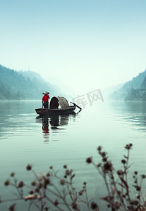 小美丽东江河道景观渔民