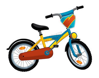 卡通自行车-儿童插画