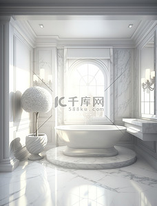浴室背景图片_优雅的大理石浴室家居背景5