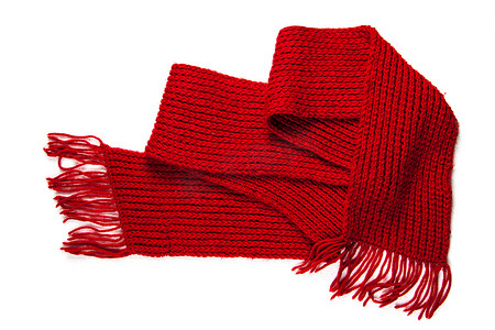 条纹针织红色围巾