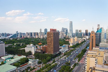 中国旅游日图片摄影照片_俯瞰北京长安街日景