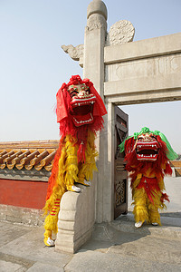 天坛建筑摄影照片_中国天坛舞狮