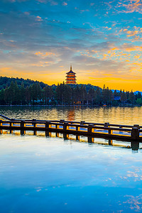 摄影照片_杭州西湖美丽的风景