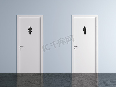 男性和女性性别的厕所门