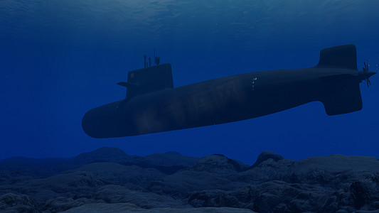 3d. 潜艇在海底巡逻的图示