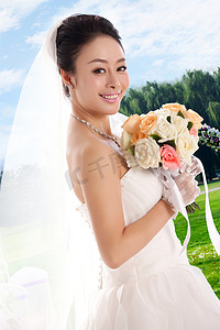 玫瑰花图片摄影照片_浪漫婚纱新娘