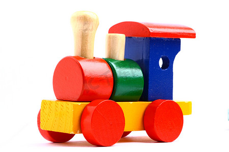 多彩木制玩具火车