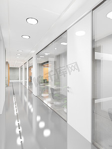 可视化摄影照片_现代办公大楼的走廊