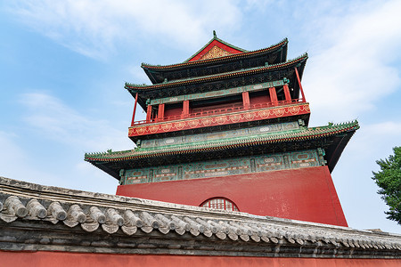 中国北京鼓楼。中国北京钟鼓楼