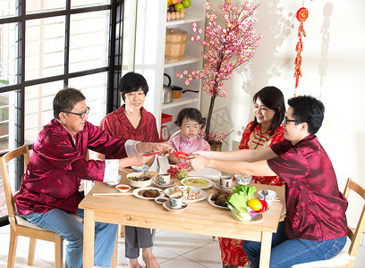 中国农历新年晚宴-家庭
